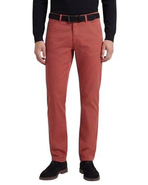 Meyer Chicago 5-pocket Pantalon katoen rood perfect fit zonder omslag