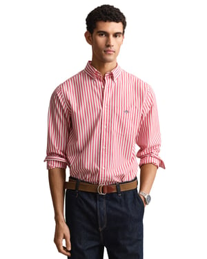Gant overhemd rood gestreept button down