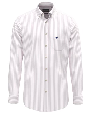 Fynch Hatton overhemd roze gestreept button down boord