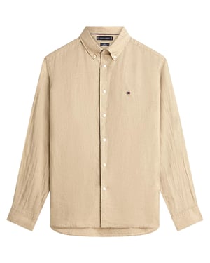 Tommy Hilfiger poloshirt creme wijde fit katoen