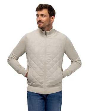 Outdoor vest State of Art gemêleerd beige regular fit