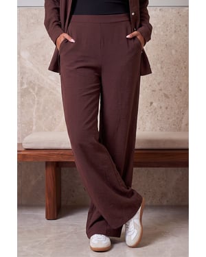 Wide Leg Stretch Trousers