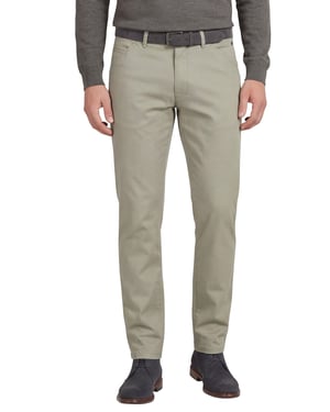 Meyer pantalon Chicago olijfgroen perfect fit katoen