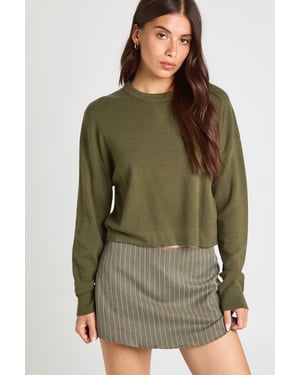 Round Neck Long Sleeve Knitted Top
