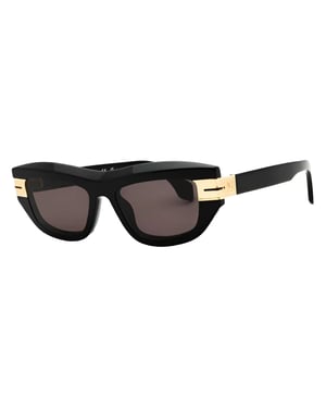 Palm Angels Dames Claire Kat Oog Zonnebril (Zwart/Donkergrijs)