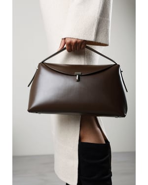 Where's That From Womens Havina Leather Grab Bag with Gold Clasp Detail