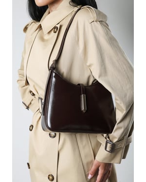 Where's That From Womens Grivya Leather Shoulder Bag With Trim Detail