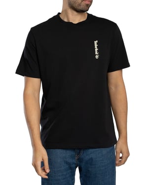 Timberland T-Shirt Met Ovaal Logo Op De Achterkant, Zwart