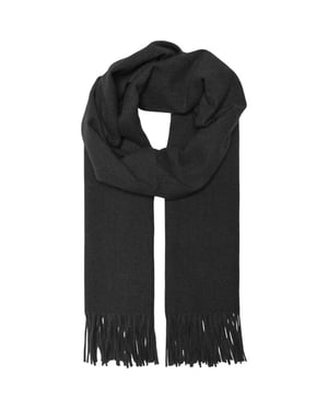 Only Onlastrid soft woven fringe scarf cc acc black