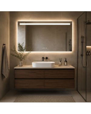 Vtw Living badkamerspiegel met led verlichting en verwarming 120 x 60 cm