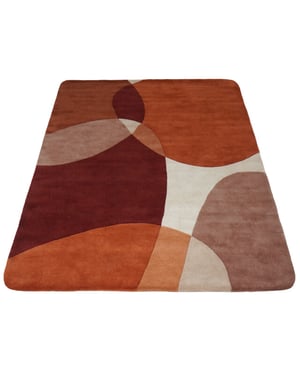 Veer Carpets Vloerkleed abstract /bruin rounded corners 200 x 280 cm