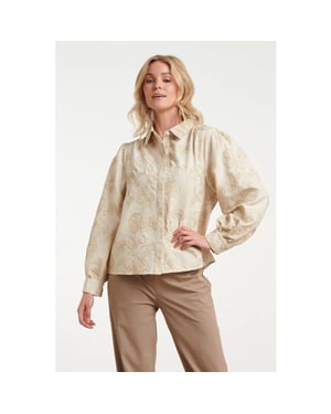 Smashed Lemon Blouse van geweven stof met geborduurd bloemdessin |