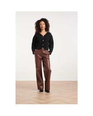 Smashed Lemon Rechte pantalon van faux leather |