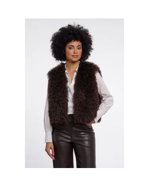 Rino & Pelle Sensy.7002612 rino en pelle waistcoat coffee roast