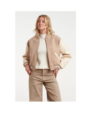 Smashed Lemon Bomberjack in beige en crème |