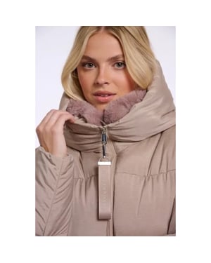 Rino & Pelle Joni.7002612 rino en pelle padded jacket with detachable collar mocha latte