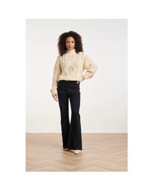 Smashed Lemon Donker indigo flared jeans |