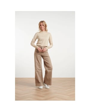 Smashed Lemon Broek met wijde pijpen in warme tint |