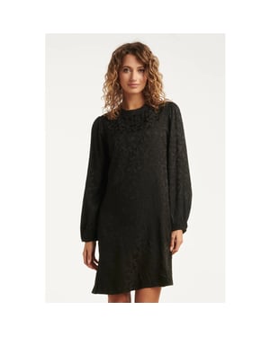Smashed Lemon 25709 zwarte jacquard jurk |