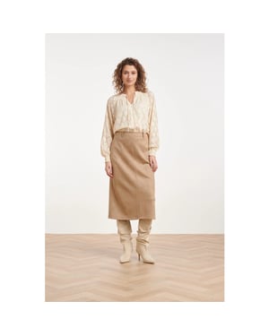 Smashed Lemon Midi rok van faux suède |