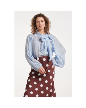 Smashed Lemon Blouse van soepelvallende stof met strikdetail |