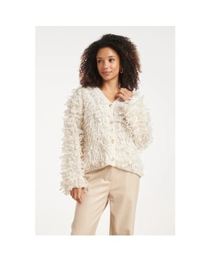 Smashed Lemon Fluffy vest met lusstructuur |