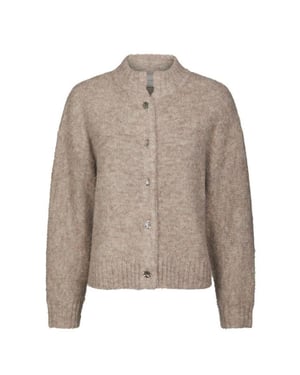Neo Noir taura fluffy knit cardigan 165103 976 melange