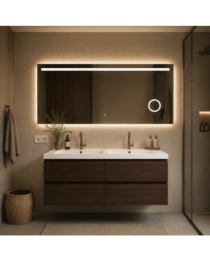 Vtw Living badkamerspiegel met led verlichting en verwarming 180 x 80 cm