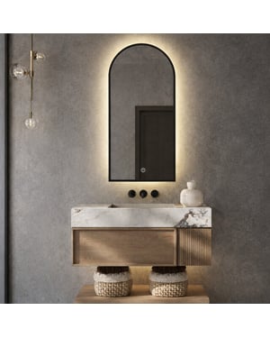 Vtw Living badkamerspiegel half rond ovaal met led verlichting en verwarming -