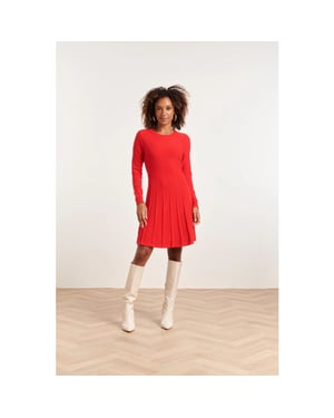 Smashed Lemon 23827 ronde hals jurk met uitlopende rok |