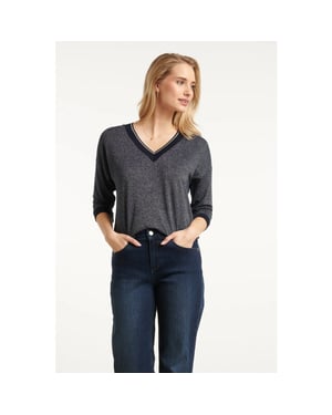 Smashed Lemon 25670 damesmet lurex losvallende top |