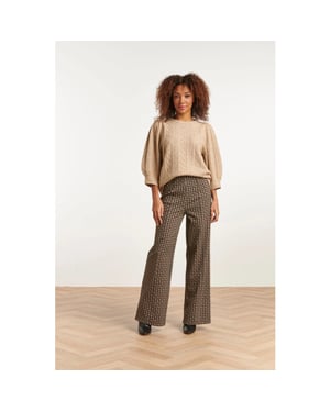 Smashed Lemon 23514 dames wijde rechte broek |