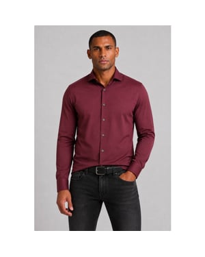 Pure E41300-21750 332 bordeaux plain overhemd