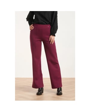 Smashed Lemon 24590 stretchy paarse flared broek |