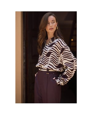 Nukus Nkf02138 392 adora blouse zebra offwhite/cherry