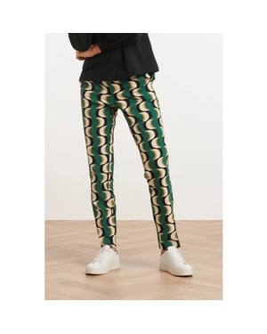 Smashed Lemon 24824 retro geprinte travel quality broek |
