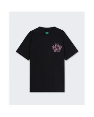 Flaneur Homme Heren happy flower t-shirt met bloemenprint