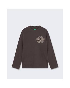 Flaneur Homme Heren longsleeve shirt met bloemenprint
