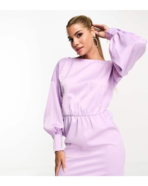 In The Style exclusive satin mini tie back dress in lilac