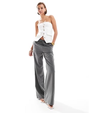 Miss Selfridge tailored bandeau button through top in ivory