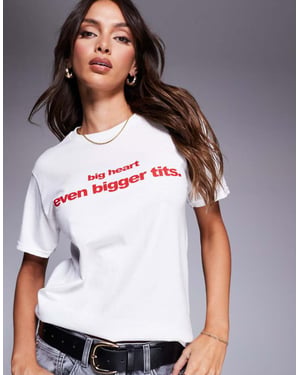 In The Style 'big heart' slogan baby tee in white