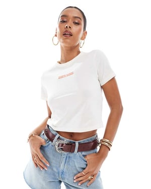Vero Moda 'Bandita Baddies' graphic baby tee in white