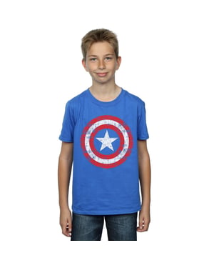 Marvel Jongens Avengers Captain America Gekrast Schild T-Shirt (Koningsblauw)