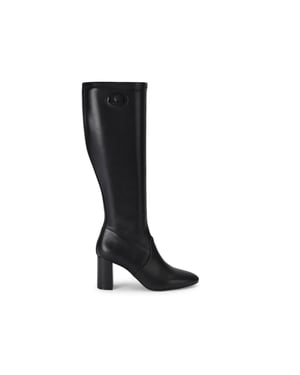 Kurt Geiger London Leather Langley Plaque Knee High Boots