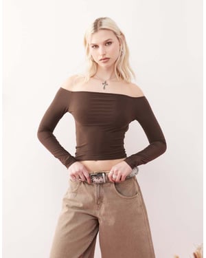 COLLUSION soft touch bardot backless top