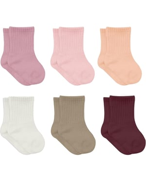 Bistyle Baby Grip Enkelsokken 6 Paar | Sokken van biologisch katoen voor pasgeborenen, baby's en peuters | Enkelsokken voor jongens en meisjes