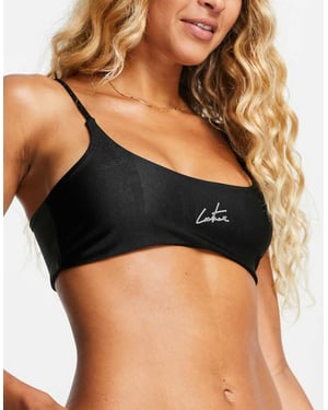 The Couture Club logo bikini top in black