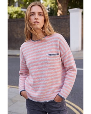 Stripe Stitch Detail Knit Jumper