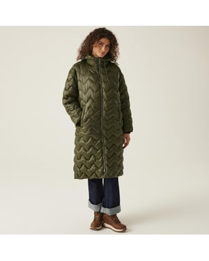 Regatta Womens Cambrie II Long Line Long Length Hooded Quilted Padded Jacket