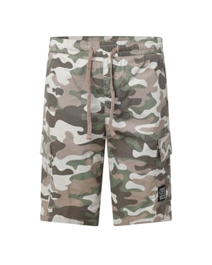 Crosshatch Heren Camouflage Cargo Shorts (Kiezelsteentjes)